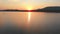 Landscape of river while late sunset - people sailing on a boats