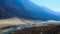 Landscape of river and mountains along the road in Leh Ladakh , India