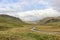 Landscape of a river in a valley of Scotland