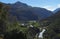 Landscape of road 55 Sognefjellet national tourist route at Fortun Norway