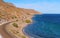 Landscape with road  in the bays of Loreto in baja california sur II