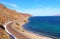 Landscape with road in the bays of Loreto in baja california sur VII