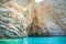 Landscape with rocks formations and clear water in Corfu