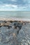 Landscape of rocks in front of the beach