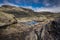 Landscape with rocks of Hardangervidda near Odda