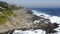 Landscape of rocky beach and ocean view