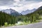 Landscape of Rocky mountains, Jasper National Park, Canada. Nature mountains background