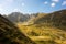 Landscape of a rocky ridge in the Carpathian Mountains