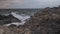 Landscape Of Rocky Sea Shore.  Long exposure rock and coast