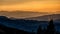 Landscape of the Rodna Rodnei Mountains, Carpathians, Romania. A view from the Prislop Pass