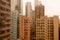 Landscape Rooftops of the orange buildings in hongkong