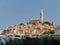 Landscape of Rovinj, Croatia with the view of the sea under the clear blue sky