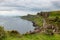 Landscape of Rubha nam Brathairean Brothers Point in Isle of Skye in Scotland with viewed from Kilt Rock and Mealt Falls