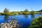 Landscape at the Ruhraue Hattingen-Winz nature reserve. Nature and the Ruhr