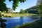 Landscape at the Ruhraue Hattingen-Winz nature reserve. Nature and the Ruhr