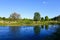 Landscape at the Ruhraue Hattingen-Winz nature reserve. Nature and the Ruhr