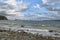 Landscape of Russkiy bridge japanese sea and boat on cloudy day