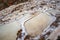 Landscape of the salt terraces of Maras  Salineras de Maras in the Andes mountain range in the region of Cusco, Peru, Sacred