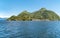 Landscape of Sasso del Ferro mountain that rises above town of Laveno Mombello, Italy