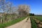 A landscape scene with a footpath alongside a field in Sittingbourne