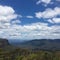 A landscape scene of Jamison Lookout Scenic spot in Blue Mountains National Park, Australia