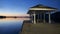 Landscape scene of the pier at twilight, Gravenhurst, Ontario, Canada