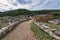 Landscape with a scenic view of Ramnous the ancient fortified site in Attica, Greece