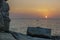 Landscape of sea with dramatic rock on sunset. Surin beach,Thailand