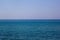 Landscape of sea horizon seascape under blue sky