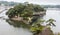 Landscape with sea, island and port in Matsushima, Japan.