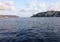 landscape of the sea, the island of Roqueta and tip of traditional Acapulco Bay