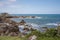 Landscape of sea and rocky corner.