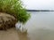 Landscape with sea and sand dune shore, shore slip, calm water, Curonian Spit, Nida