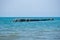 Landscape of sea, seagulls on a concrete Breakwater. Black Sea, Poti