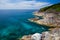 Landscape sea view at day timing with foreground stone