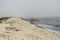 Landscape with seagulls,  sea view with breakwaters,  waves and sea shells,  clouds,  photographed in Gura Portitei,  Romania,  in