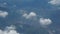 Landscape of the Seriana valley from the window of the airplane