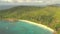 Landscape Seychelles Island La Digue in Indian ocean, beautiful blue sea with waves, sand beaches and green forest in the tropical