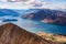 Landscape shot of the Wanaka lake