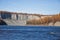 Landscape on Siberian river in the fall while fishing