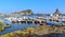 Landscape in Sicily and fishing boat