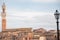 Landscape of siena with tower of Mangia