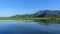 The landscape Skadar lake with algaes in the foreground