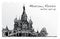 Landscape sketch, Moscow, Russia, Red square, free hand drawing