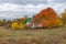 Landscape with small farmstead in Dem`yanivka village, Poltavskaya oblast, Ukraine