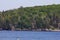 Landscape of small islands in Frenchman Bay at Bar Harbor, Maine, USA