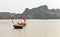 Landscape Smaller Bamboo Basket Boat in Halong Bay