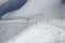 Landscape with snow covered peaks mountains, view Slopes on the skiing resort Elbrus, Caucasus