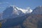 Landscape snow peaks mount Himalayas Nepal