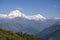 Landscape snow peaks mount Himalayas Nepal